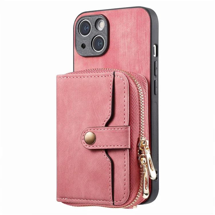 D3 for iPhone 15 Plus Crossbody Case Card Holder Kickstand Leather+PC+TPU Phone Cover