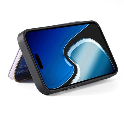 D3 for iPhone 15 Plus Crossbody Case Card Holder Kickstand Leather+PC+TPU Phone Cover