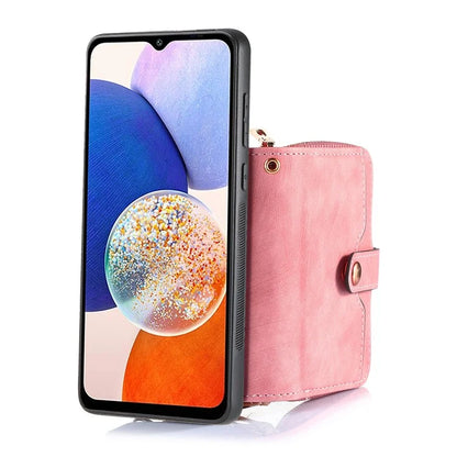 D3 For Samsung Galaxy A24 4G (162.1 x 77.6 x 8.3mm) Leather Case Zipper Wallet Retro Protective Cover