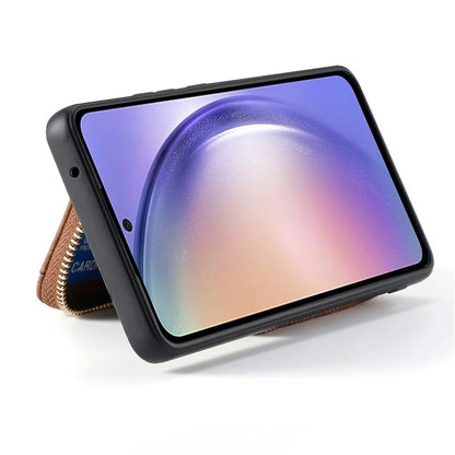 D3 For Samsung Galaxy A14 5G / 4G Case Zipper Wallet Leather+TPU+PC Cover with Shoulder Strap
