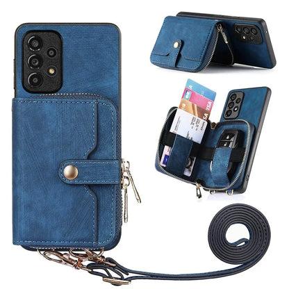 D3 For Samsung Galaxy A13 4G Shockproof Cover PU Leather+PC+TPU Phone Case Kickstand Zipper Wallet