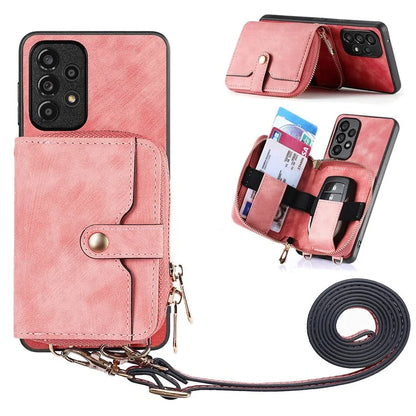 D3 For Samsung Galaxy A13 4G Shockproof Cover PU Leather+PC+TPU Phone Case Kickstand Zipper Wallet