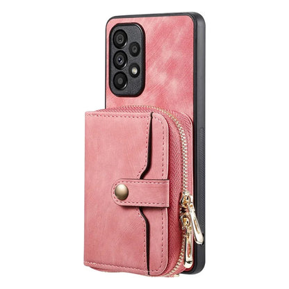 D3 For Samsung Galaxy A13 4G Shockproof Cover PU Leather+PC+TPU Phone Case Kickstand Zipper Wallet