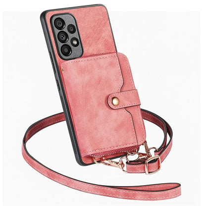 D3 For Samsung Galaxy A13 4G Shockproof Cover PU Leather+PC+TPU Phone Case Kickstand Zipper Wallet