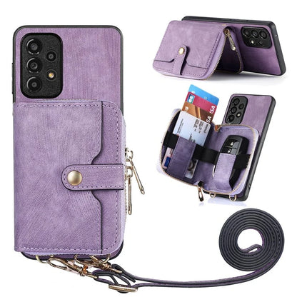 D3 For Samsung Galaxy A13 4G Shockproof Cover PU Leather+PC+TPU Phone Case Kickstand Zipper Wallet