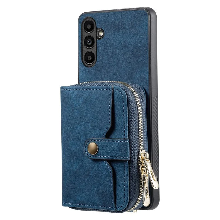 D3 for Samsung Galaxy A34 5G Zipper Pocket Case Leather+TPU+PC Crossbody Phone Cover