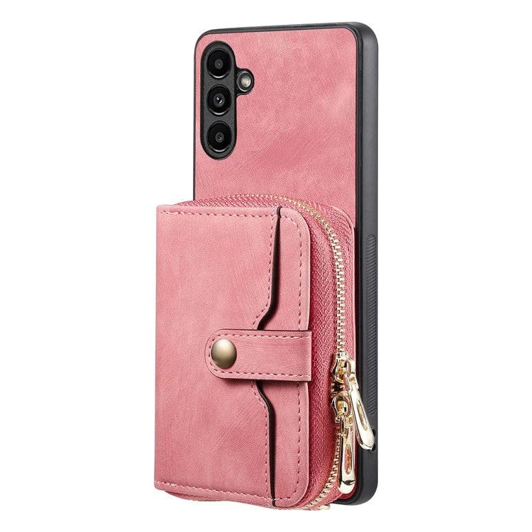 D3 for Samsung Galaxy A34 5G Zipper Pocket Case Leather+TPU+PC Crossbody Phone Cover