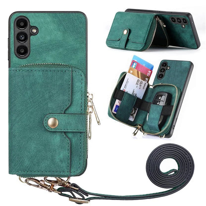 D3 For Samsung Galaxy A35 5G Anti-Scratch Shell PU Leather+PC+TPU Phone Case Zipper Wallet Retro Cover