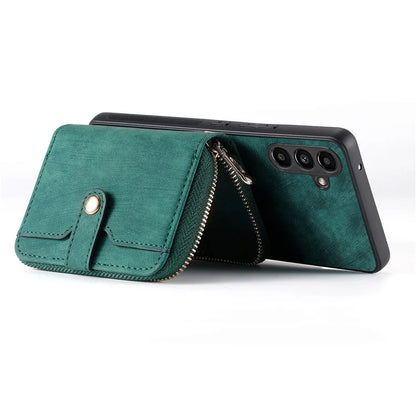 D3 Crossbody Case for Samsung Galaxy A54 5G Zipper Pocket Leather+TPU+PC Phone Cover