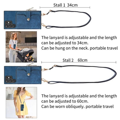 D3 Phone Case Wallet for Samsung Galaxy S22 Ultra 5G Zipper Pocket PU Leather+PC+TPU Phone Cover