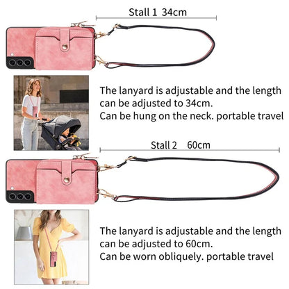 D3 for Samsung Galaxy S22+ 5G Zipper Pocket Crossbody Case Leather+TPU+PC Phone Cover