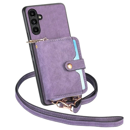 D3 For Samsung Galaxy S23 FE Shoulder Purse Phone Case PU Leather+PC+TPU Phone Cover with Kickstand