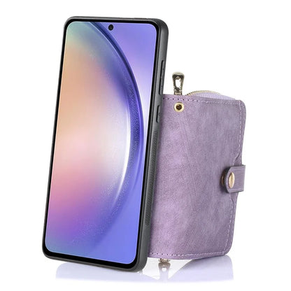 D3 For Samsung Galaxy S23 FE Shoulder Purse Phone Case PU Leather+PC+TPU Phone Cover with Kickstand