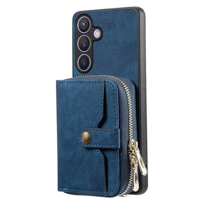 D3 for Samsung Galaxy S24 Zipper Pocket Case Anti-scratch Leather+TPU+PC Crossbody Phone Cover