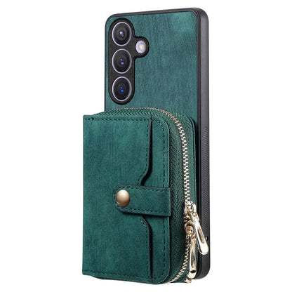 D3 for Samsung Galaxy S24 Zipper Pocket Case Anti-scratch Leather+TPU+PC Crossbody Phone Cover