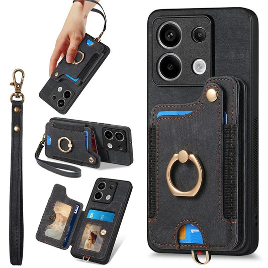 D4 For Xiaomi Redmi Note 13 Pro 5G / Poco X6 5G Case RFID Blocking Card Slots Leather Back Cover