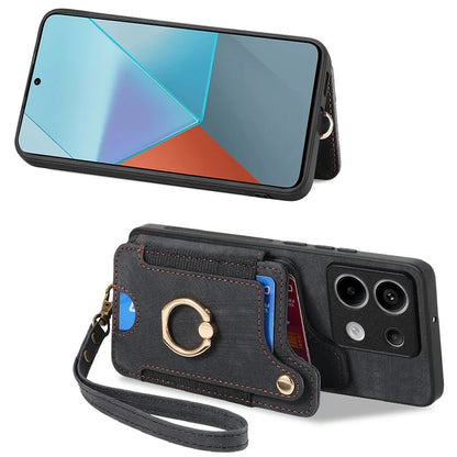D4 For Xiaomi Redmi Note 13 Pro 5G / Poco X6 5G Case RFID Blocking Card Slots Leather Back Cover