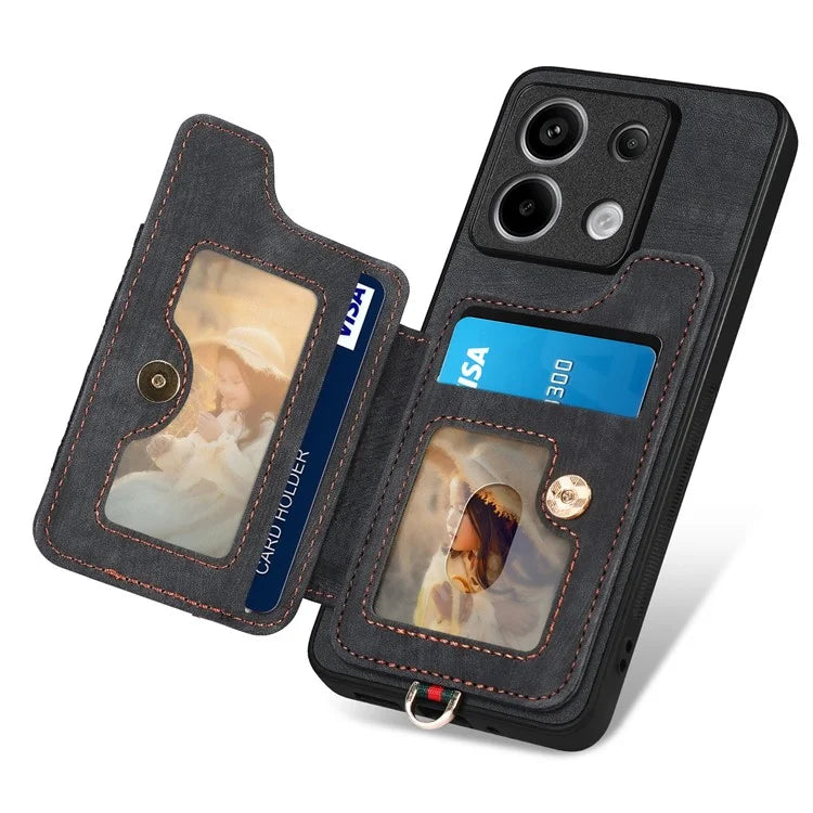 D4 For Xiaomi Redmi Note 13 Pro 5G / Poco X6 5G Case RFID Blocking Card Slots Leather Back Cover