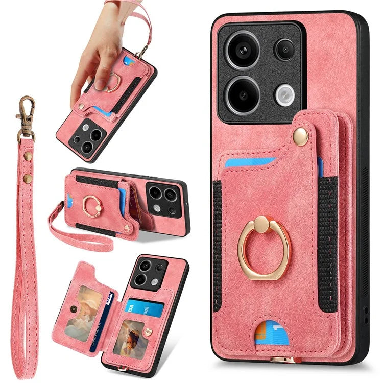 D4 For Xiaomi Redmi Note 13 Pro 5G / Poco X6 5G Case RFID Blocking Card Slots Leather Back Cover