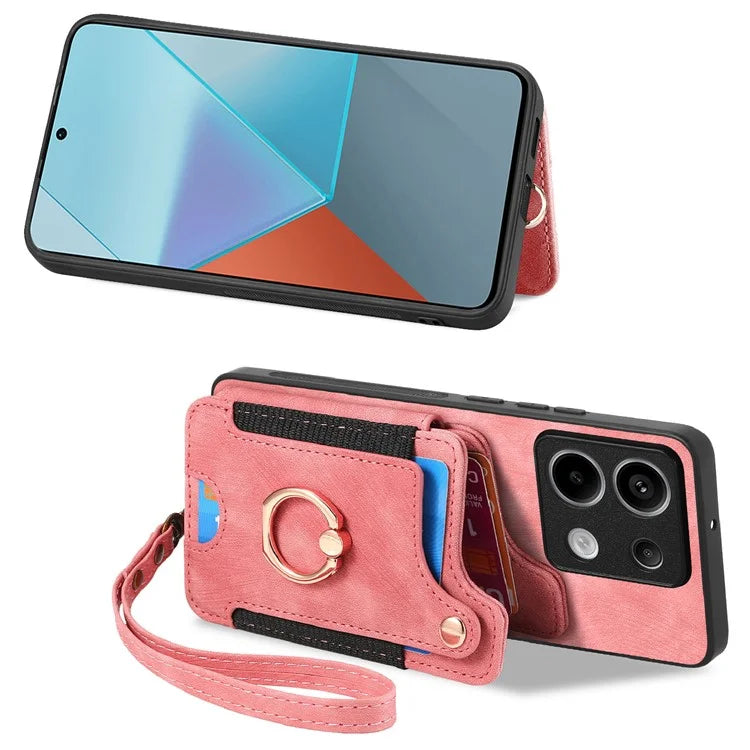 D4 For Xiaomi Redmi Note 13 Pro 5G / Poco X6 5G Case RFID Blocking Card Slots Leather Back Cover