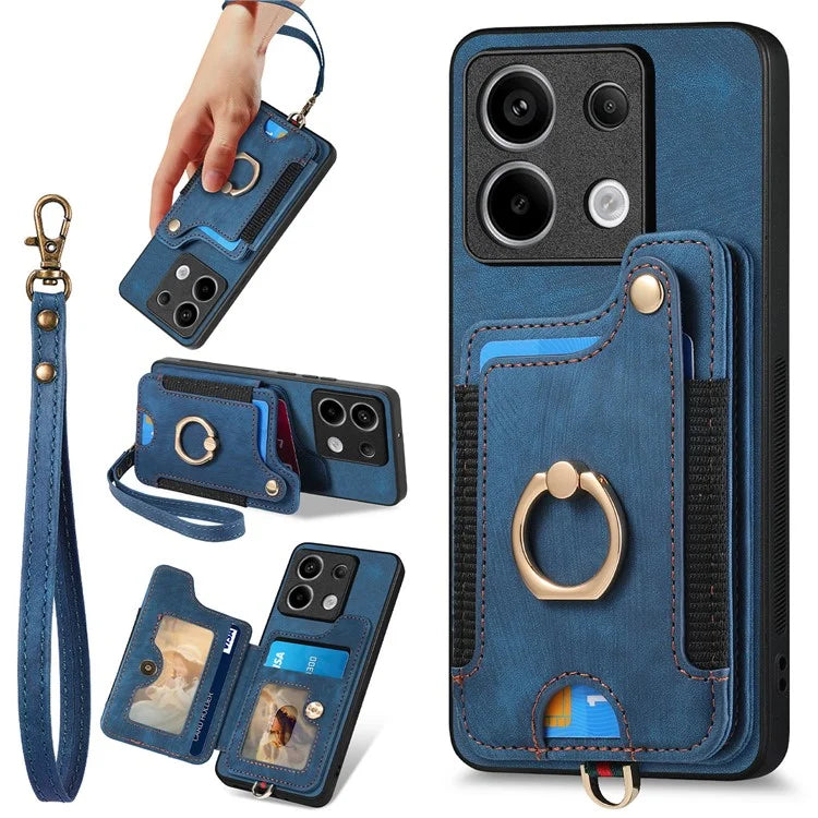 D4 For Xiaomi Redmi Note 13 Pro 5G / Poco X6 5G Case RFID Blocking Card Slots Leather Back Cover