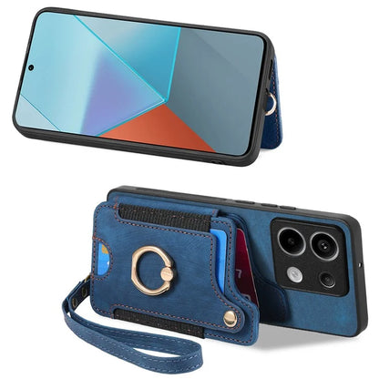D4 For Xiaomi Redmi Note 13 Pro 5G / Poco X6 5G Case RFID Blocking Card Slots Leather Back Cover