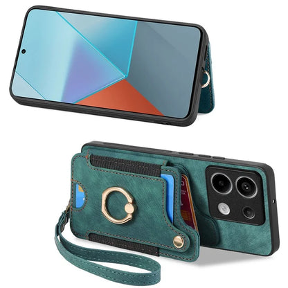 D4 For Xiaomi Redmi Note 13 Pro 5G / Poco X6 5G Case RFID Blocking Card Slots Leather Back Cover