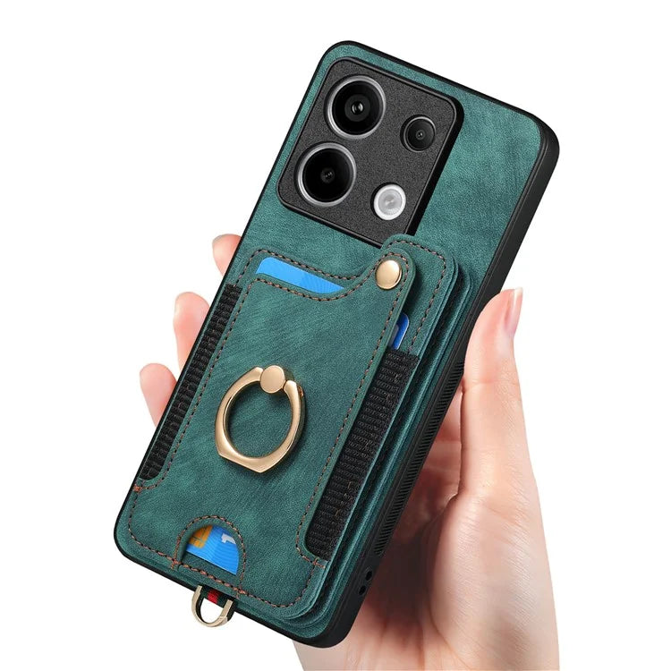 D4 For Xiaomi Redmi Note 13 Pro 5G / Poco X6 5G Case RFID Blocking Card Slots Leather Back Cover