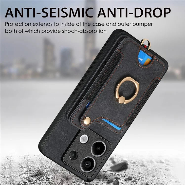 D4 For Xiaomi Redmi Note 13 Pro 5G / Poco X6 5G Case RFID Blocking Card Slots Leather Back Cover