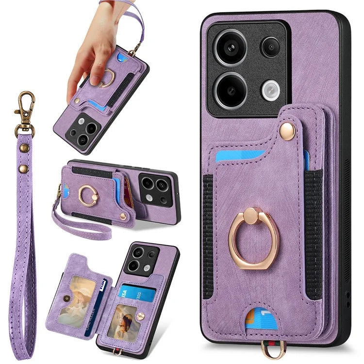 D4 For Xiaomi Redmi Note 13 Pro 5G / Poco X6 5G Case RFID Blocking Card Slots Leather Back Cover
