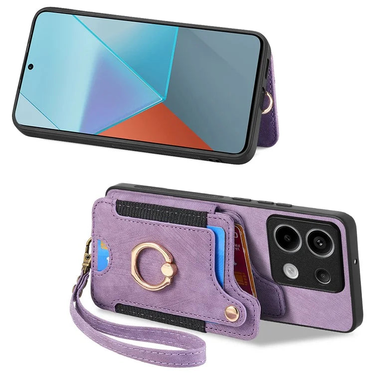 D4 For Xiaomi Redmi Note 13 Pro 5G / Poco X6 5G Case RFID Blocking Card Slots Leather Back Cover