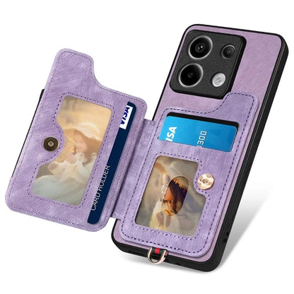 D4 For Xiaomi Redmi Note 13 Pro 5G / Poco X6 5G Case RFID Blocking Card Slots Leather Back Cover