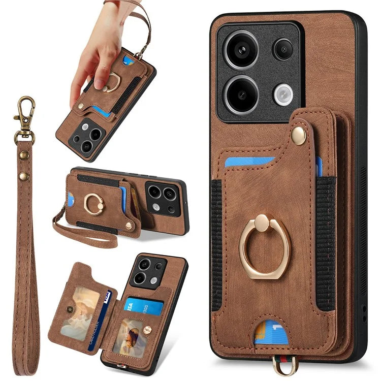 D4 For Xiaomi Redmi Note 13 Pro 5G / Poco X6 5G Case RFID Blocking Card Slots Leather Back Cover