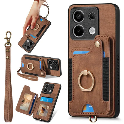 D4 For Xiaomi Redmi Note 13 Pro 5G / Poco X6 5G Case RFID Blocking Card Slots Leather Back Cover