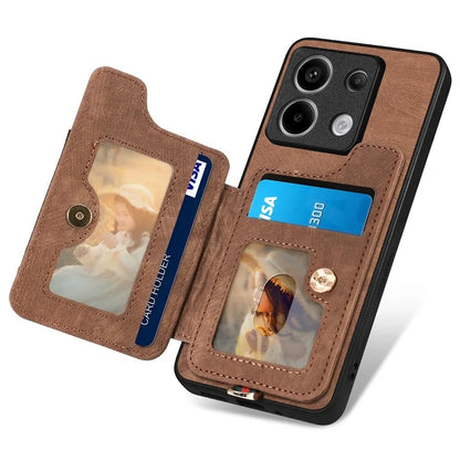 D4 For Xiaomi Redmi Note 13 Pro 5G / Poco X6 5G Case RFID Blocking Card Slots Leather Back Cover
