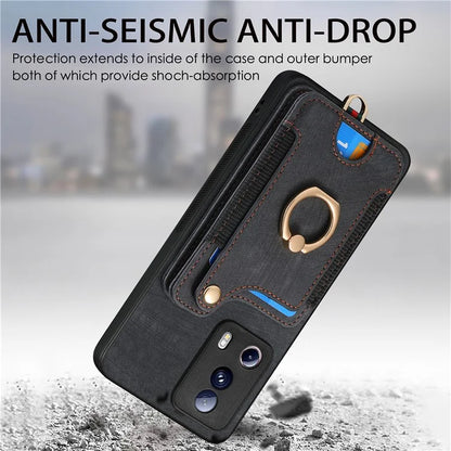 D4 For Xiaomi 13 Lite / Civi 2 5G Phone Case Vintage Card Slots Kickstand RFID Blocking Cover