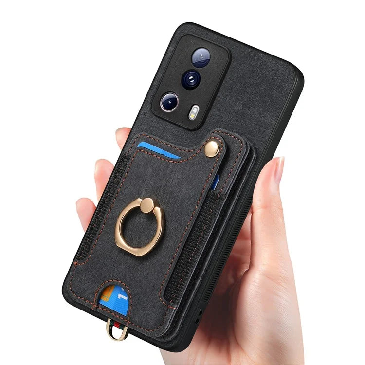 D4 For Xiaomi 13 Lite / Civi 2 5G Phone Case Vintage Card Slots Kickstand RFID Blocking Cover