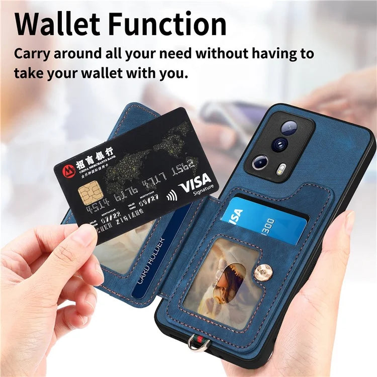 D4 For Xiaomi 13 Lite / Civi 2 5G Phone Case Vintage Card Slots Kickstand RFID Blocking Cover