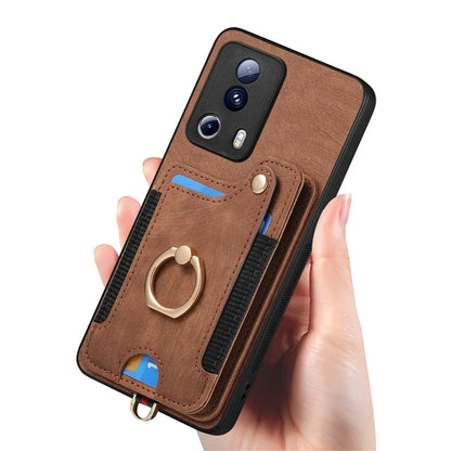 D4 For Xiaomi 13 Lite / Civi 2 5G Phone Case Vintage Card Slots Kickstand RFID Blocking Cover