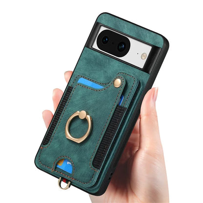 D4 For Google Pixel 8 Cell Phone Case Leather+TPU Back Cover with RFID Blocking Card Holder