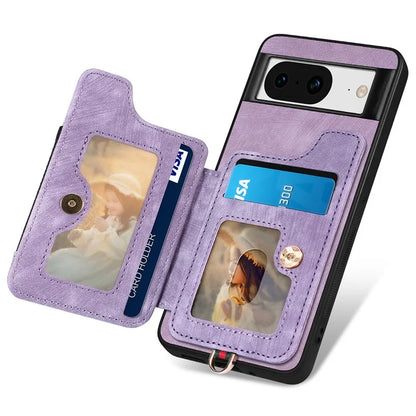 D4 For Google Pixel 8 Cell Phone Case Leather+TPU Back Cover with RFID Blocking Card Holder