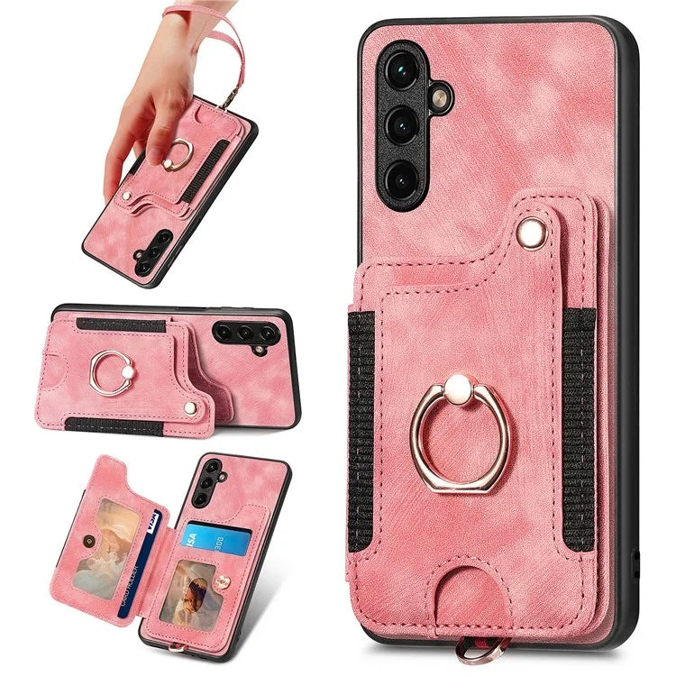 D4 For Samsung Galaxy A13 5G / A04s 4G (164.7 x 76.7 x 9.1 mm) RFID Blocking Phone Case with Ring Holder