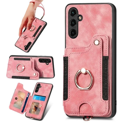 D4 For Samsung Galaxy A13 5G / A04s 4G (164.7 x 76.7 x 9.1 mm) RFID Blocking Phone Case with Ring Holder