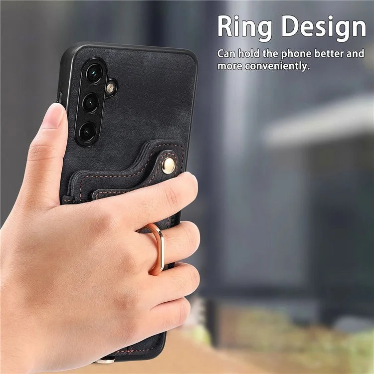 D4 For Samsung Galaxy A13 5G / A04s 4G (164.7 x 76.7 x 9.1 mm) RFID Blocking Phone Case with Ring Holder