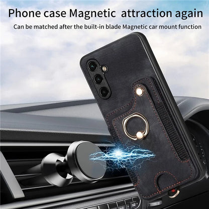 D4 For Samsung Galaxy A13 5G / A04s 4G (164.7 x 76.7 x 9.1 mm) RFID Blocking Phone Case with Ring Holder
