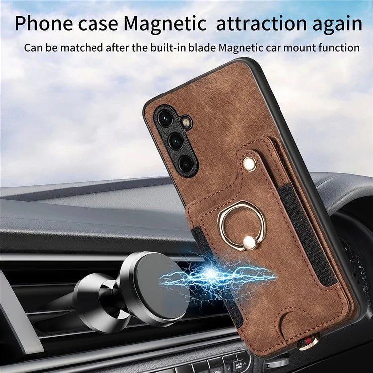 D4 For Samsung Galaxy A13 5G / A04s 4G (164.7 x 76.7 x 9.1 mm) RFID Blocking Phone Case with Ring Holder