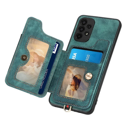 D4 For Samsung Galaxy A13 4G Case Leather Coated TPU RFID Blocking Phone Cover with Ring Kickstand