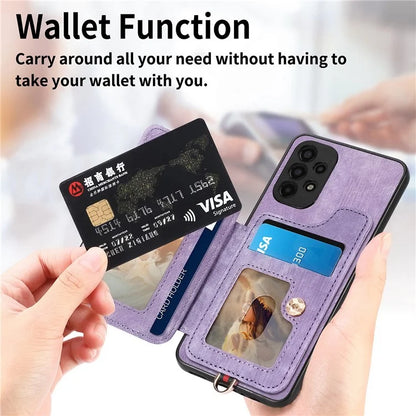 D4 For Samsung Galaxy A13 4G Case Leather Coated TPU RFID Blocking Phone Cover with Ring Kickstand