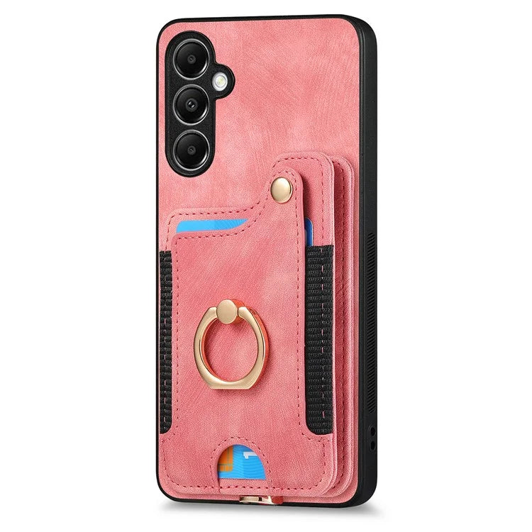 D4 For Samsung Galaxy A14 4G / 5G Case with Card Holder RFID Blocking Retro Leather Back Cover