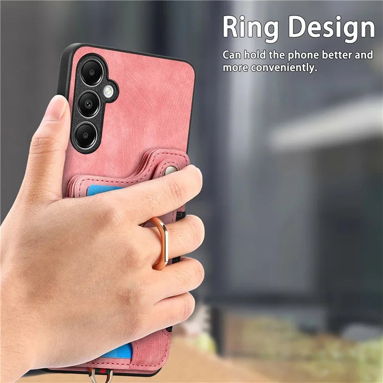 D4 For Samsung Galaxy A14 4G / 5G Case with Card Holder RFID Blocking Retro Leather Back Cover